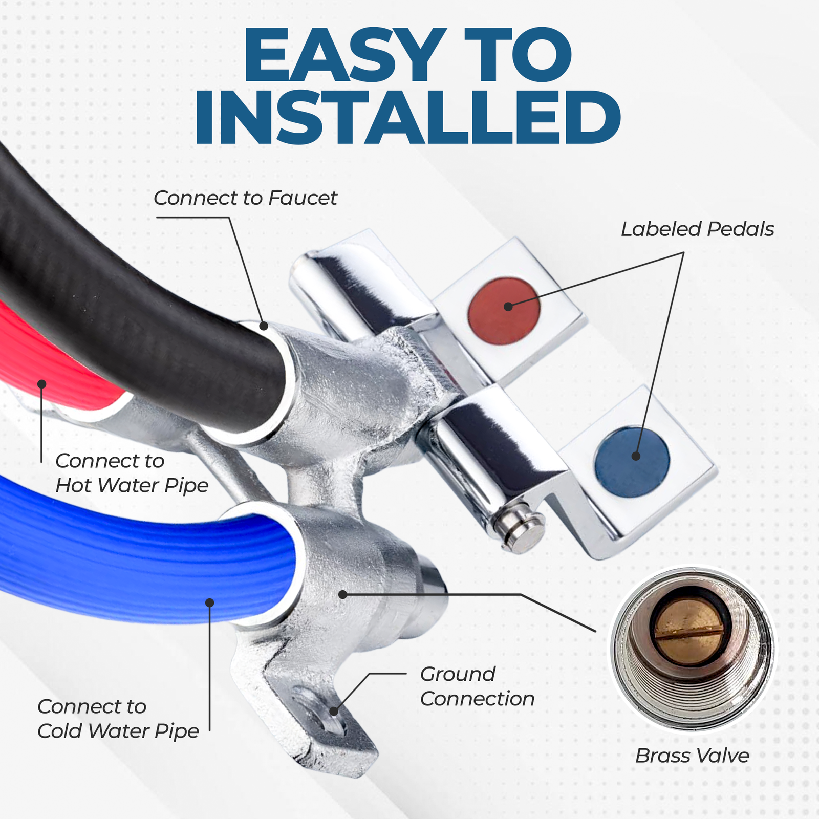 Stainless Steel Dual Foot Pedal Control For Sink Faucet 3 Stainless Steel Dual Foot Pedal Control For Sink Faucet - Image 3