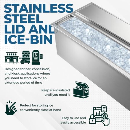 Drop-in Ice Bin Chest Cooler: Commercial Stainless Steel