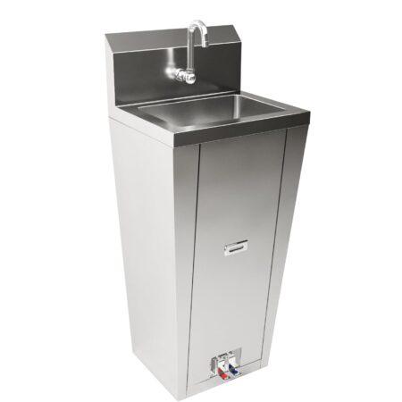 Commercial Hands-Free Pedestal Hand Sink with Foot Pedal Faucet