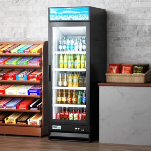 Coldline G15 26&Quot; Single Glass Door Merchandiser Refrigerators – Black &Amp; White