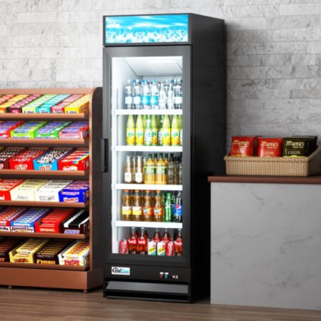 Coldline G15 26&Quot; Single Glass Door Merchandiser Refrigerators – Black &Amp; White