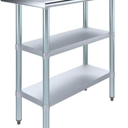 Stainless Steel Work Table With 2 Shelves – Nsf Certified