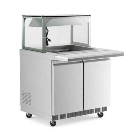 Salad Bar Side View Stainless Steel