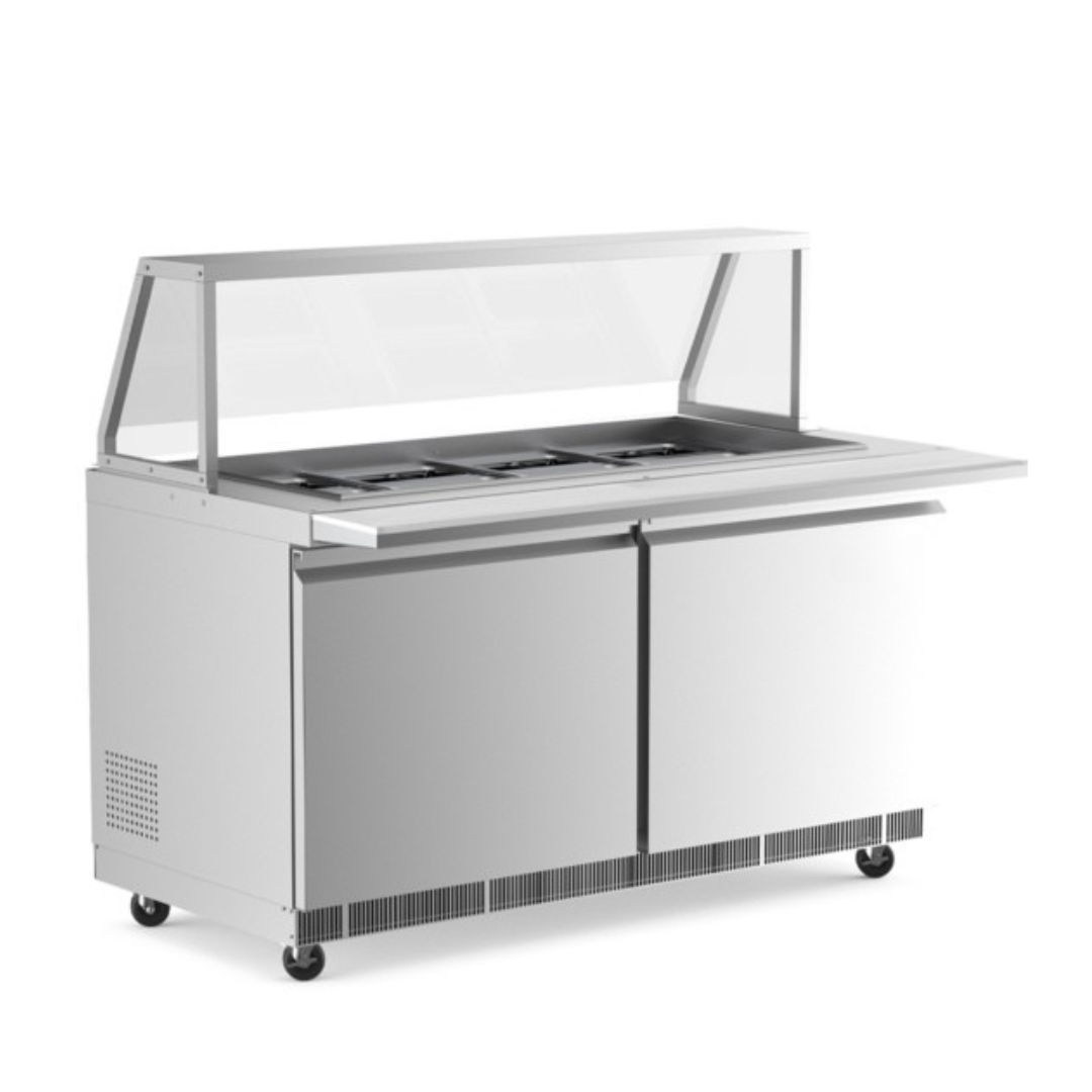 Cbt60-Sg 60&Quot; Refrigerated Employee Service Salad Bar With Cutting Board 1 Cbt60-Sg 60&Quot; Refrigerated Employee Service Salad Bar Front View
