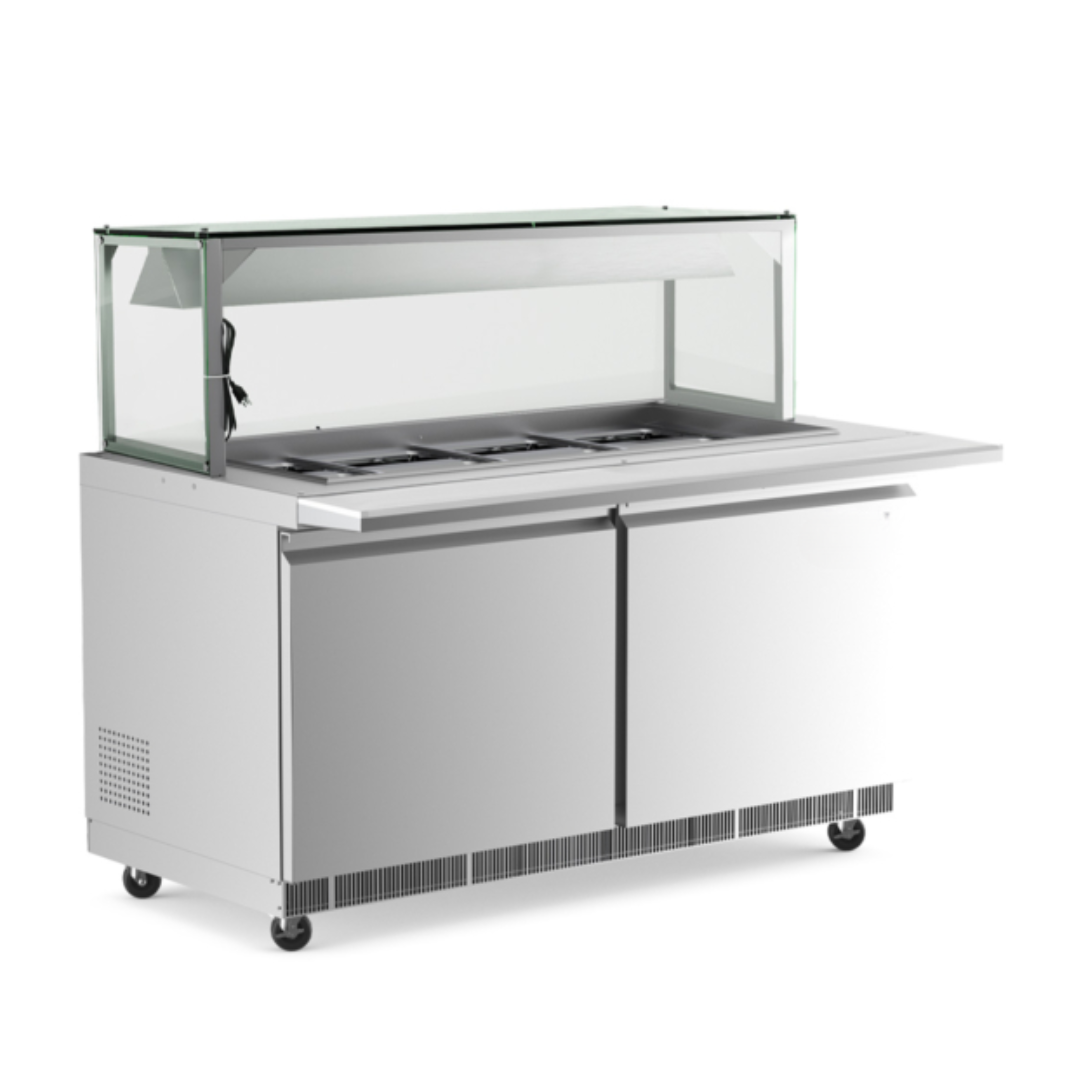 Cbt60-Lt 60&Quot; Refrigerated Employee Service Salad Bar With Cutting Board 1 Cbt60-Lt 60&Quot; Refrigerated Employee Service Salad Bar Front View