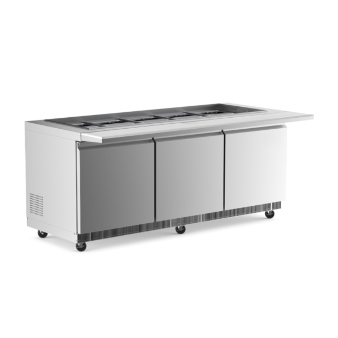 Cbt-72-Cpc 72&Quot; Stainless Steel Refrigerated Salad Bar, Buffet 5 Cbt-72-Cpc 72&Quot; Buffet Table With Casters