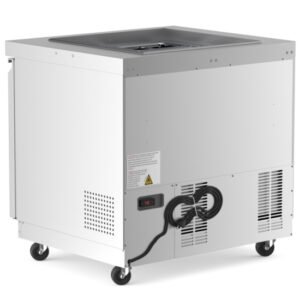 Stainless Steel Refrigerated Salad Bar With Transparent Pan Cover