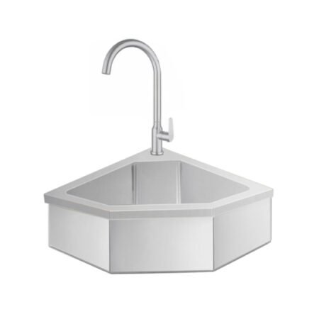 Chs-12 12&Quot; Stainless Steel Corner Hand Sink With Faucet