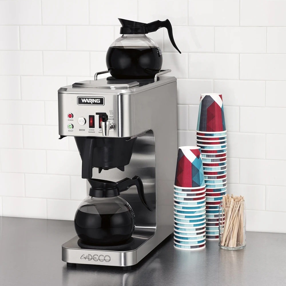 Waring Wcm50P Medium Volume Decanter Coffee Maker - Automatic, 3 9/10 Gal/Hr, 120V 4 Wcm50P Upper Warmer With Guardrails