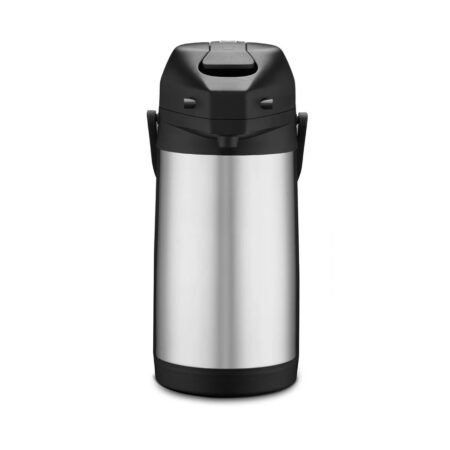 Close-up of a hand pressing the lever action dispenser on the WCA25 airpot.