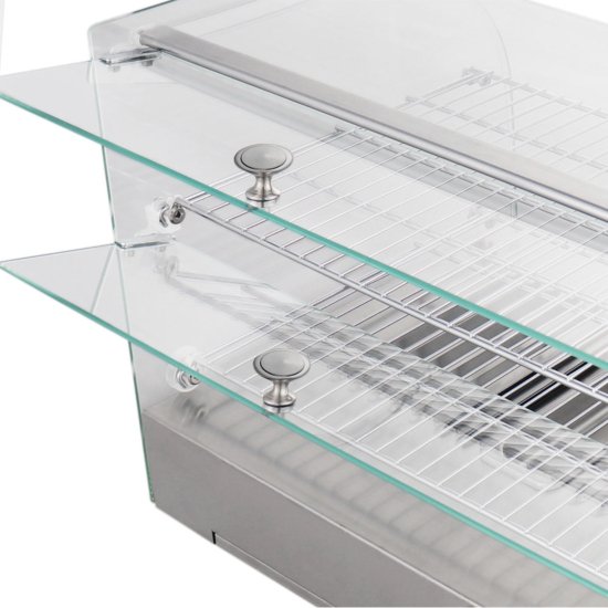 Marchia Hca45 22&Quot; Curved Glass Countertop Hot Food Display Warmer 4 Rear View Of The Marchia Hca45 Showing The Hinged Doors