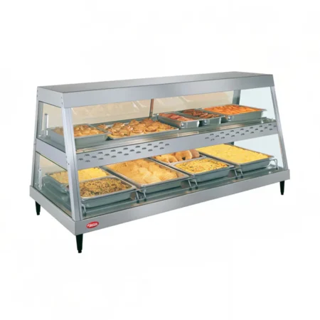 Full Service Countertop Heated Display Case - (2) Shelves, 120V