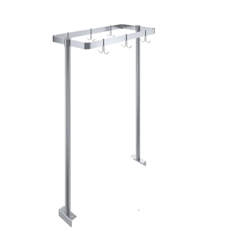 Stainless Steel Table Mounted Pot Rack with 6 Hooks – NSF Commercial Kitchen Organizer
