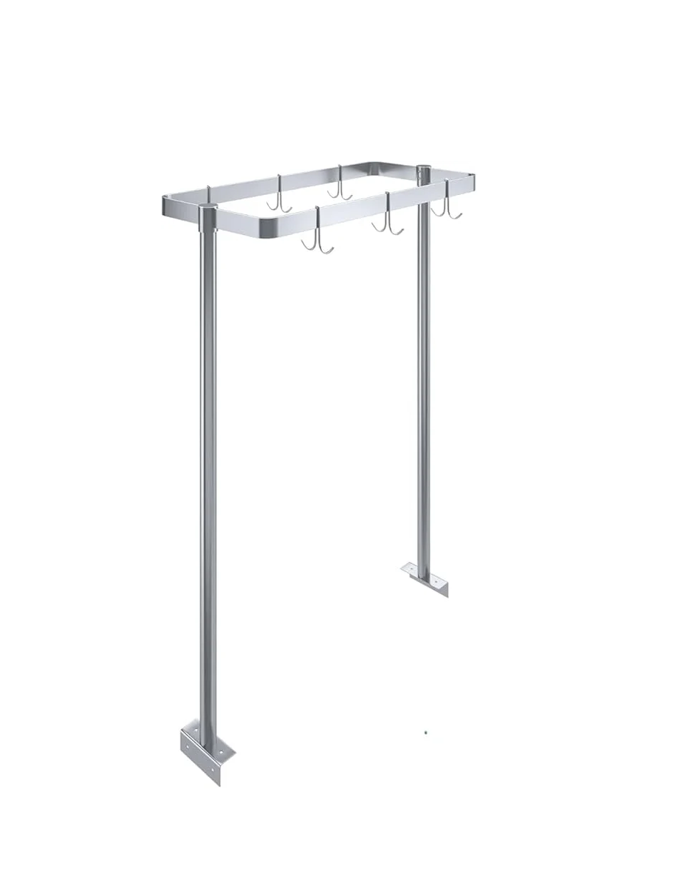 Stainless Steel Table Mounted Pot Rack With 6 Hooks – Nsf Commercial Kitchen Organizer 1 Stainless Steel Table Mounted Pot Rack With 6 Hooks – Nsf Commercial Kitchen Organizer