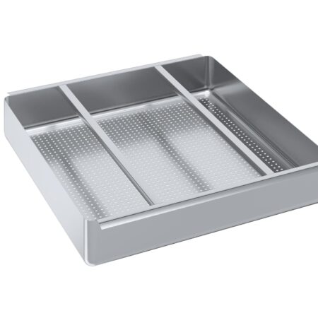 Stainless Steel Pre-Rinse Basket with Sliding Rails – 18-Gauge 304 Commercial Sink Scrap Basket