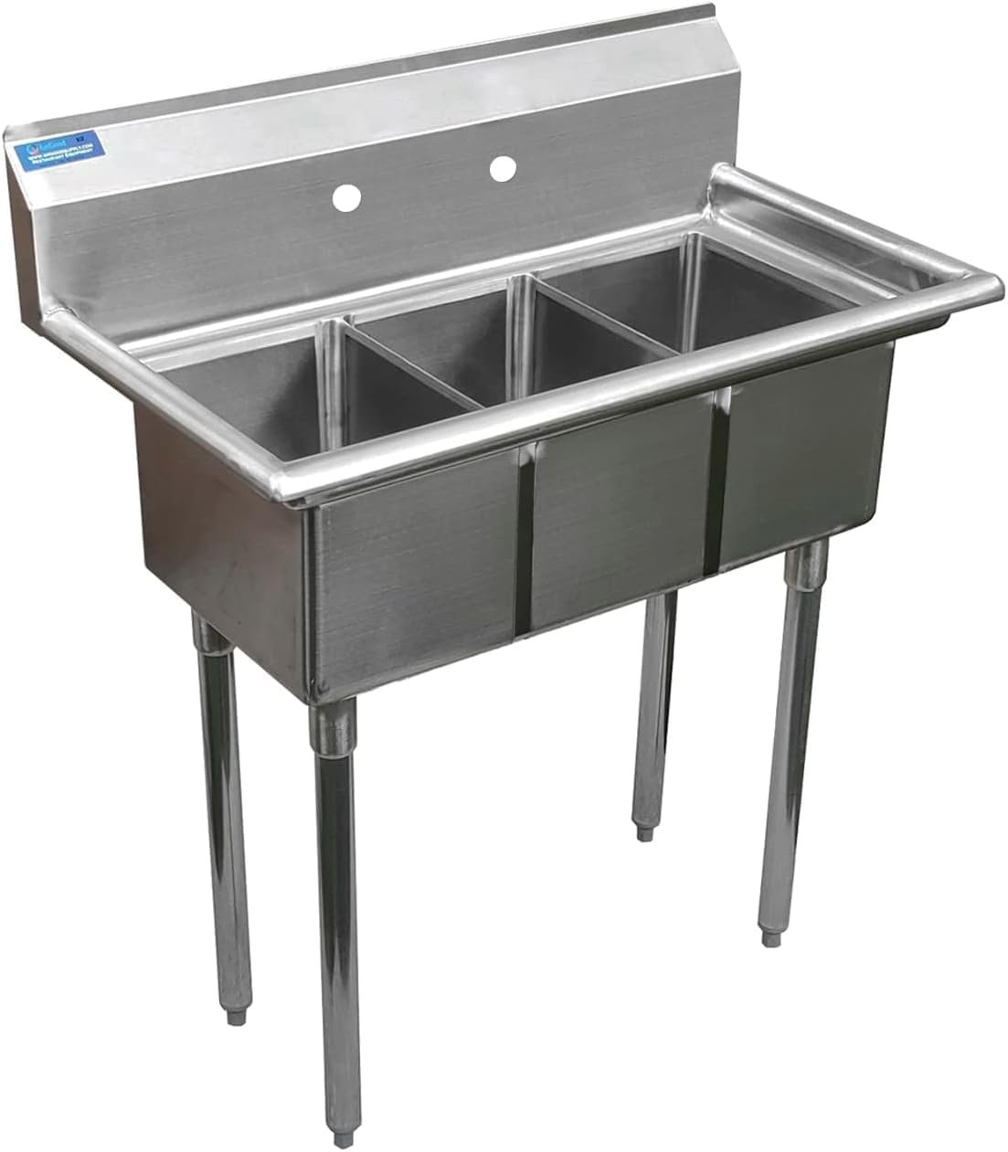 36 Inch 3 Compartment Stainless Steel Sink – Nsf Commercial Triple Bowl Utility Prep Sink 1 36 Inch 3 Compartment Stainless Steel Sink – Nsf Commercial Triple Bowl Utility Prep Sink