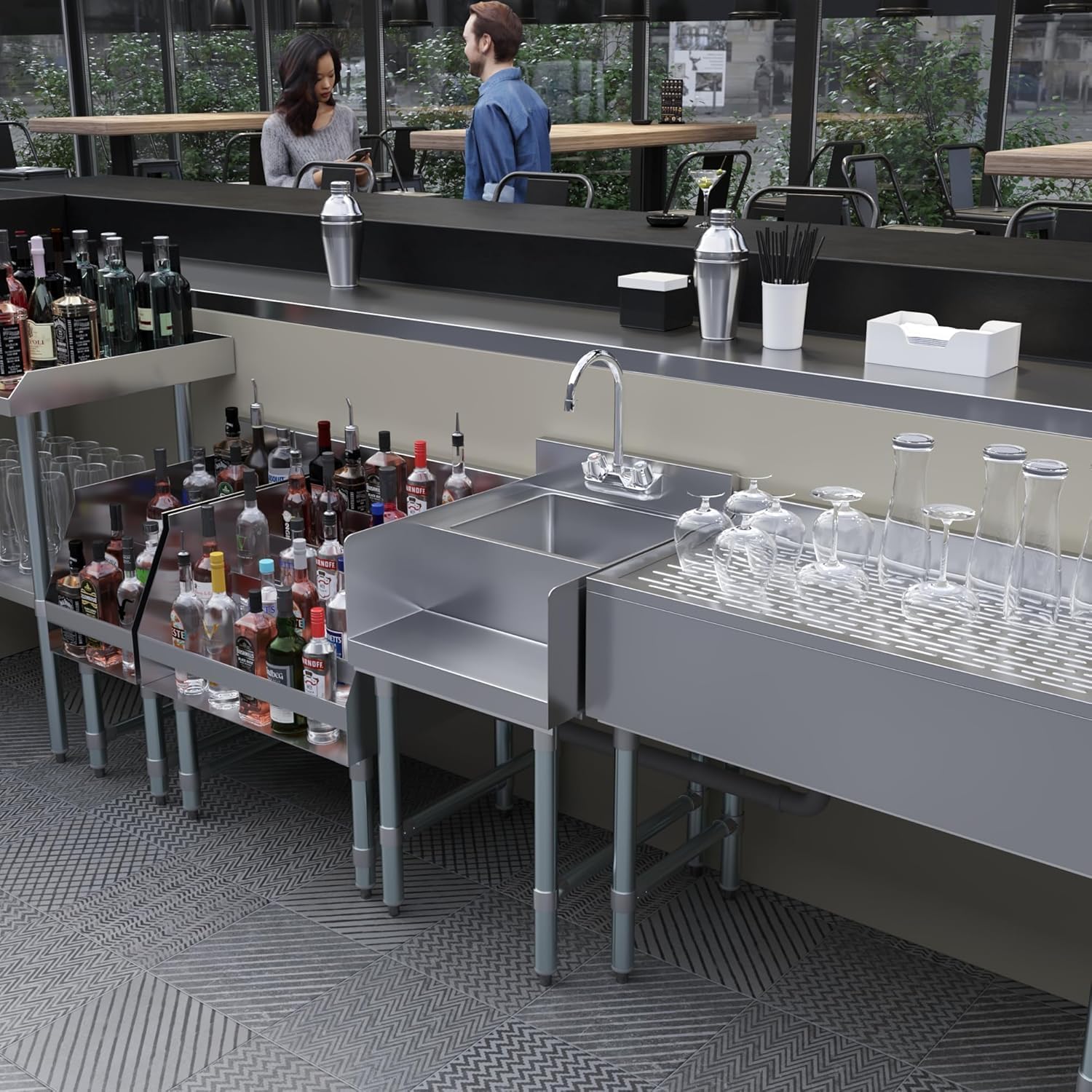 Commercial Blender Station With Dump Sink – 22” X 18” Stainless Steel Nsf Underbar Beverage Prep Sink 3 Commercial Blender Station With Dump Sink – 22” X 18” Stainless Steel Nsf Underbar Beverage Prep Sink - Image 3