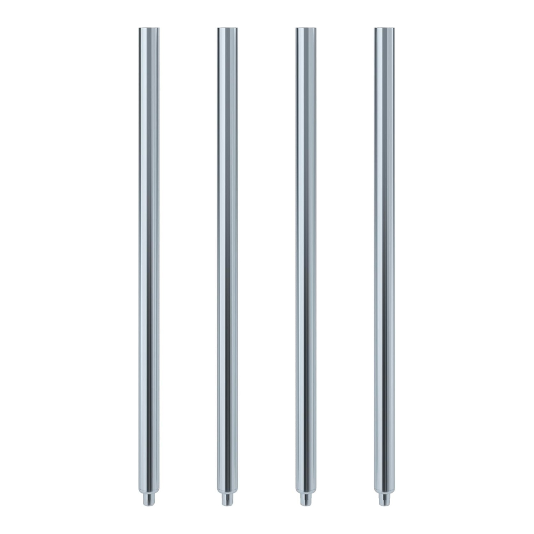 35 Inch Stainless Steel Work Table Legs 4 Pack – Heavy Duty 18 Gauge Adjustable Replacement Legs 1 Set Of Polished Stainless Steel Cylindrical Rods With Smooth Finish For Industrial And Engineering Use