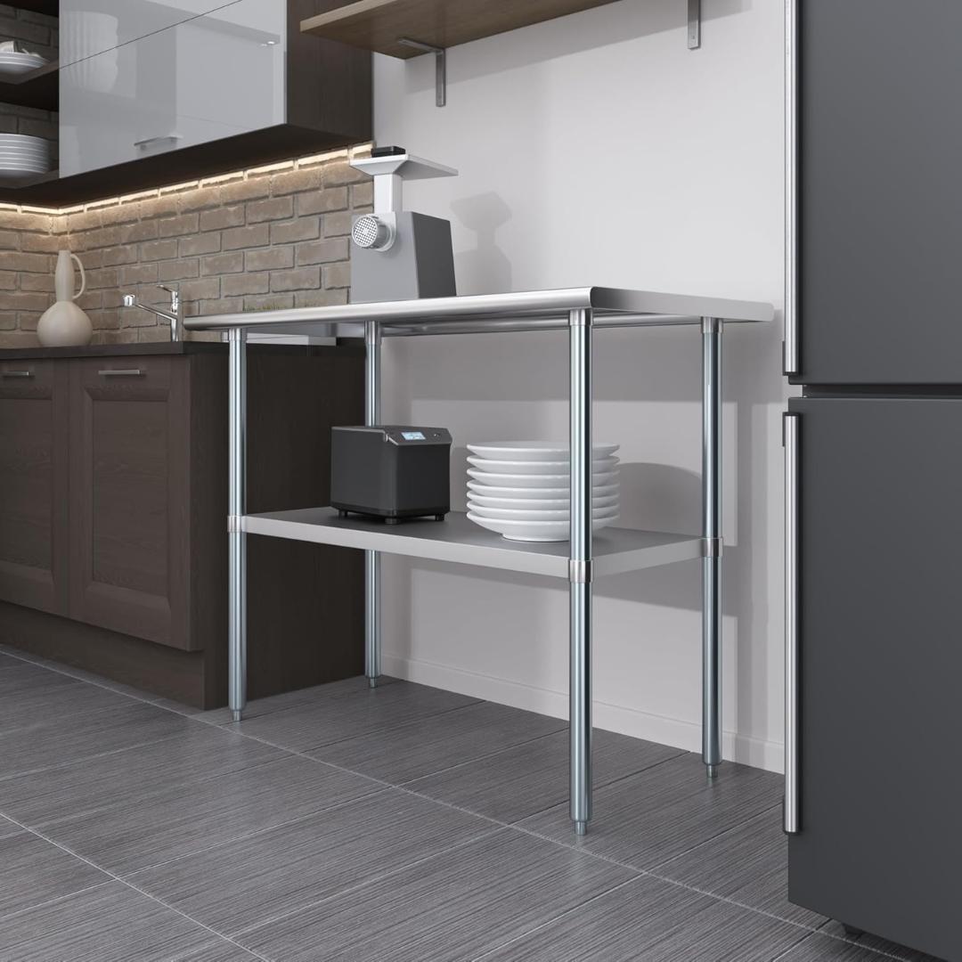 35 Inch Stainless Steel Work Table Legs 4 Pack – Heavy Duty 18 Gauge Adjustable Replacement Legs 5 35 Inch Stainless Steel Work Table Legs 4 Pack – Heavy Duty 18 Gauge Adjustable Replacement Legs - Image 5