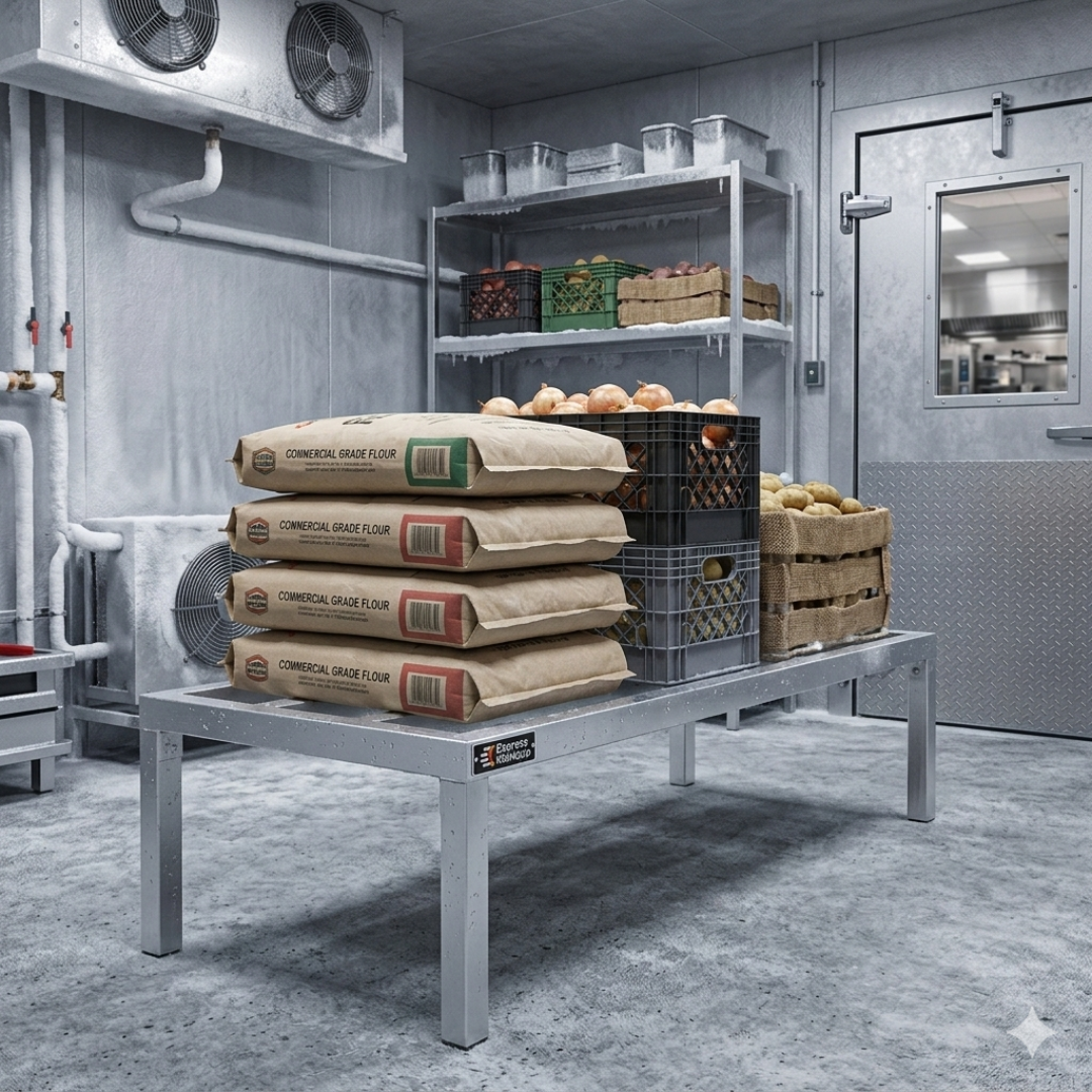 Commercial Aluminum Dunnage Rack - Heavy Duty Kitchen Storage | Express Kitchquip | Nsf Certified 4 Commercial Aluminum Dunnage Rack - Heavy Duty Kitchen Storage | Express Kitchquip | Nsf Certified - Image 4