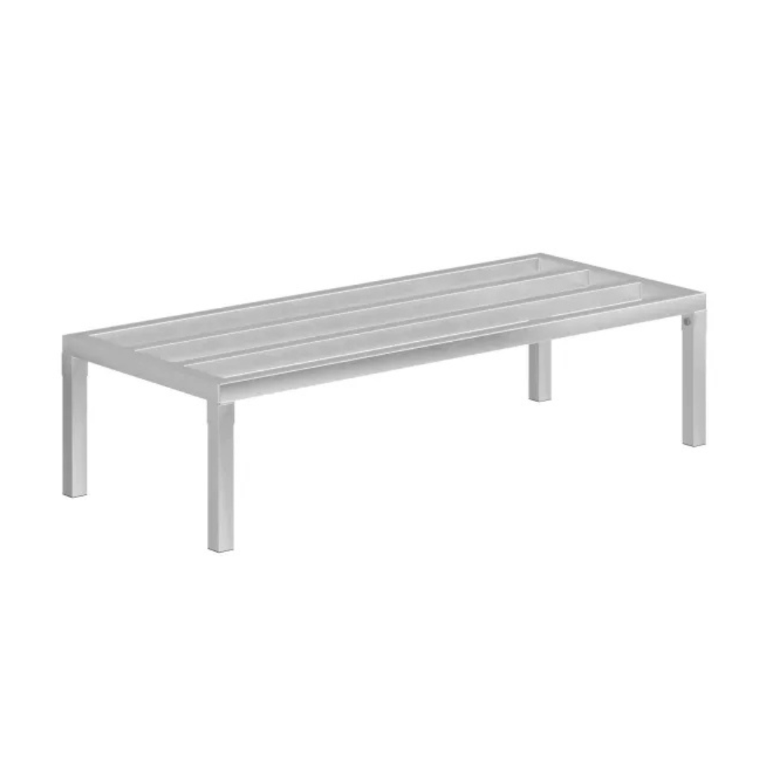 Commercial Aluminum Dunnage Rack - Heavy Duty Kitchen Storage | Express Kitchquip | Nsf Certified 1 A Heavy-Duty, All-Welded Aluminum Dunnage Rack For Commercial Kitchen Storage, Featuring A Rust-Proof Silver Finish And Open-Slat Design.