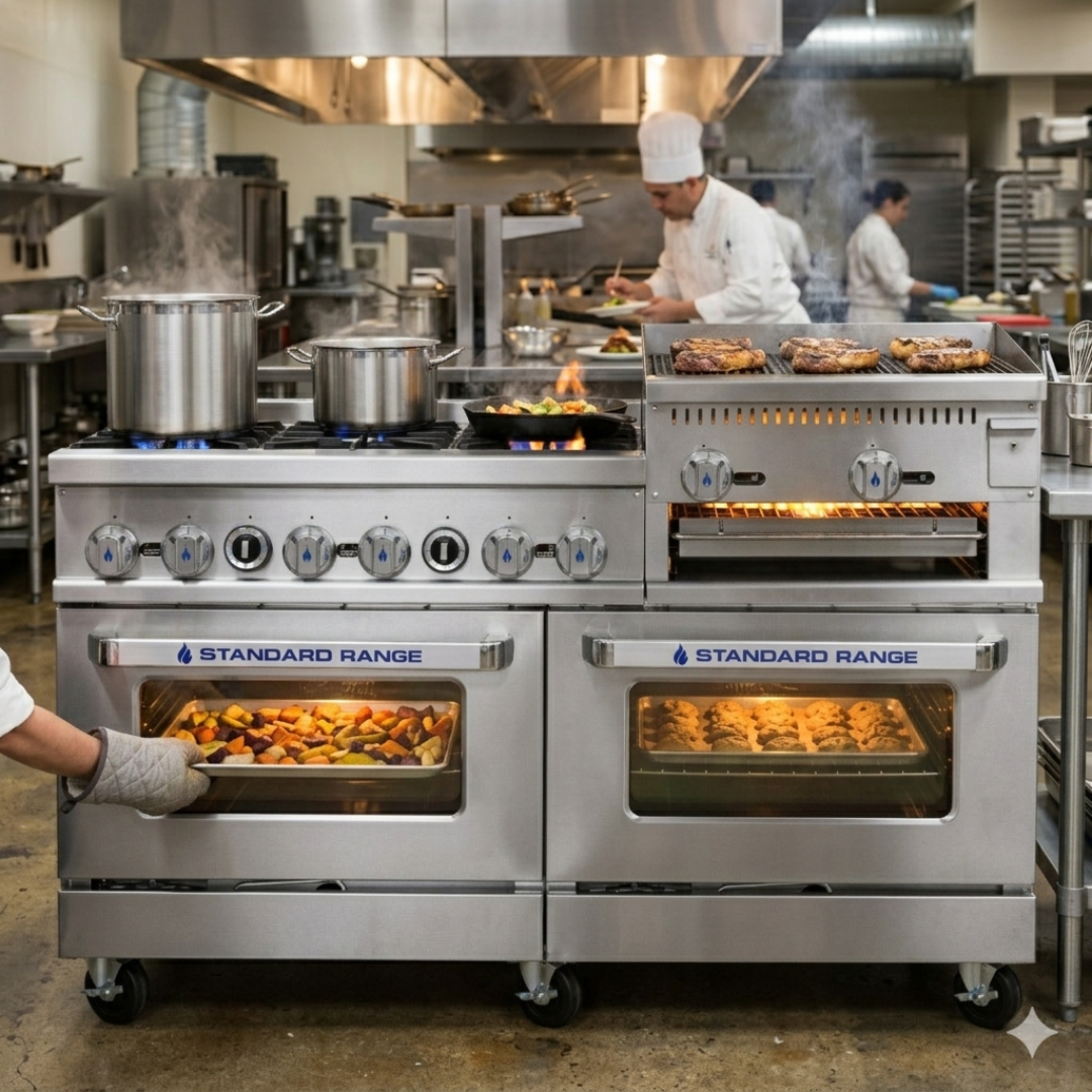 Commercial Gas Range 6 Burner With Griddle &Amp; Double Oven | 60&Quot; Heavy Duty Range 6 Commercial Gas Range 6 Burner With Griddle &Amp; Double Oven | 60&Quot; Heavy Duty Range - Image 6