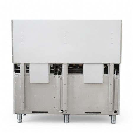 The rear exterior panel of a 60-inch Standard Range commercial gas range showing gas connection points and adjustable legs.