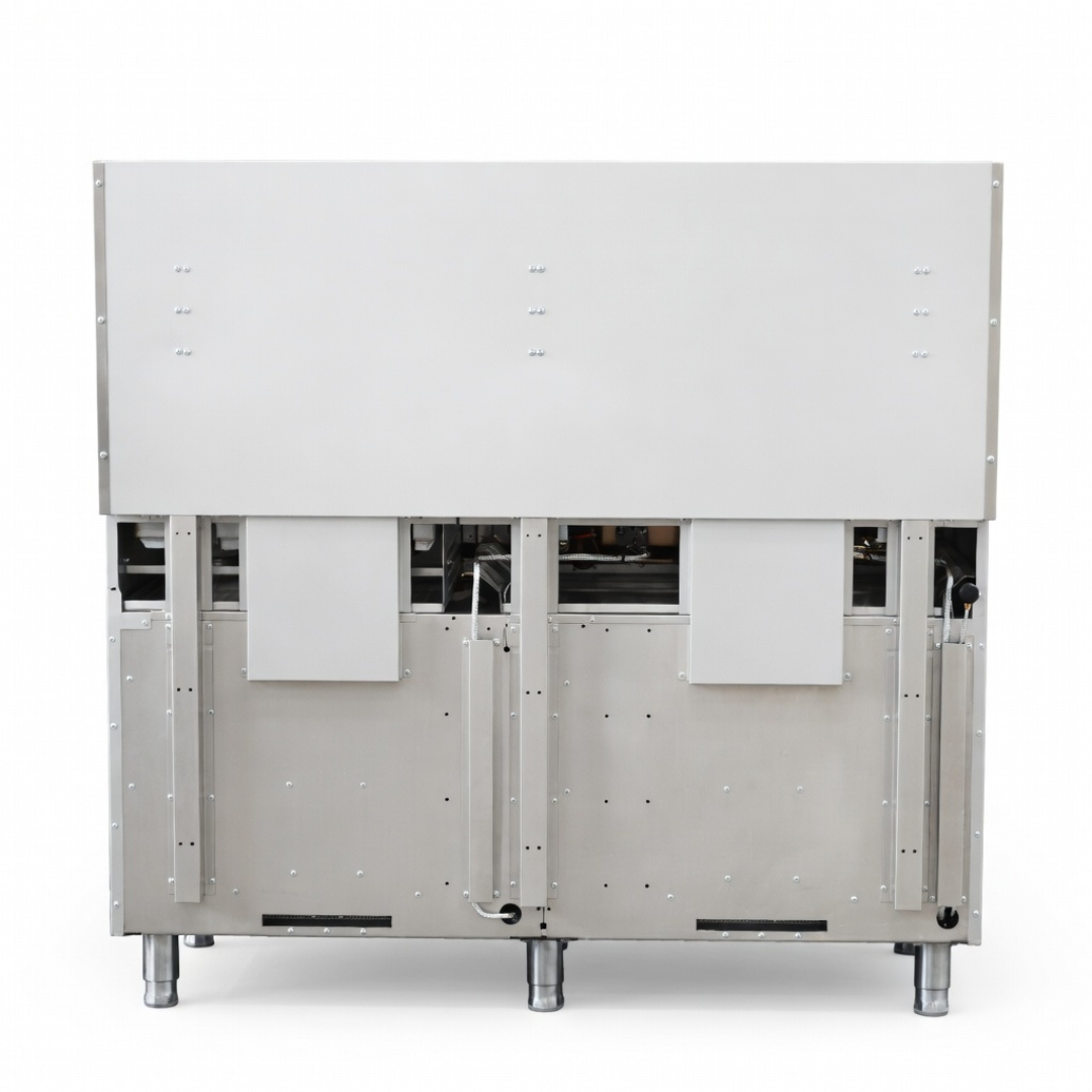 Commercial Gas Range 6 Burner With Griddle &Amp; Double Oven | 60&Quot; Heavy Duty Range 2 The Rear Exterior Panel Of A 60-Inch Standard Range Commercial Gas Range Showing Gas Connection Points And Adjustable Legs.