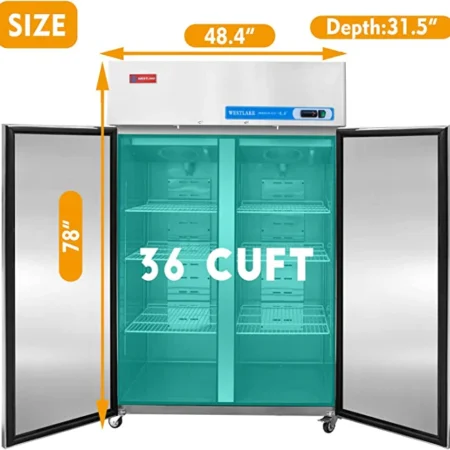 Commercial Freezer Westlake Wk 48F Double Door Reach In Stainless Steel.2