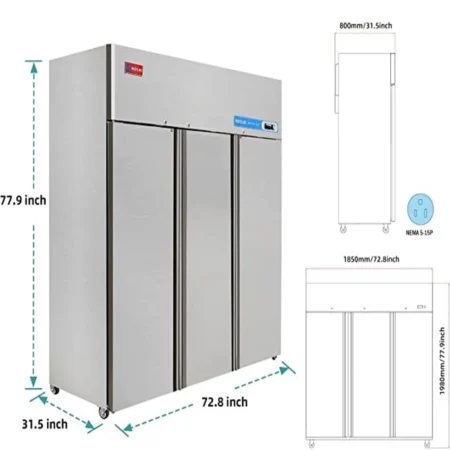 Commercial Refrigerator Westlake Wk-72R Three Door Reach-In Stainless Steel
