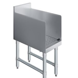 Recessed Underbar Drainboard with 3" Backsplash – 304 Stainless Steel Bar Drain Station NSF