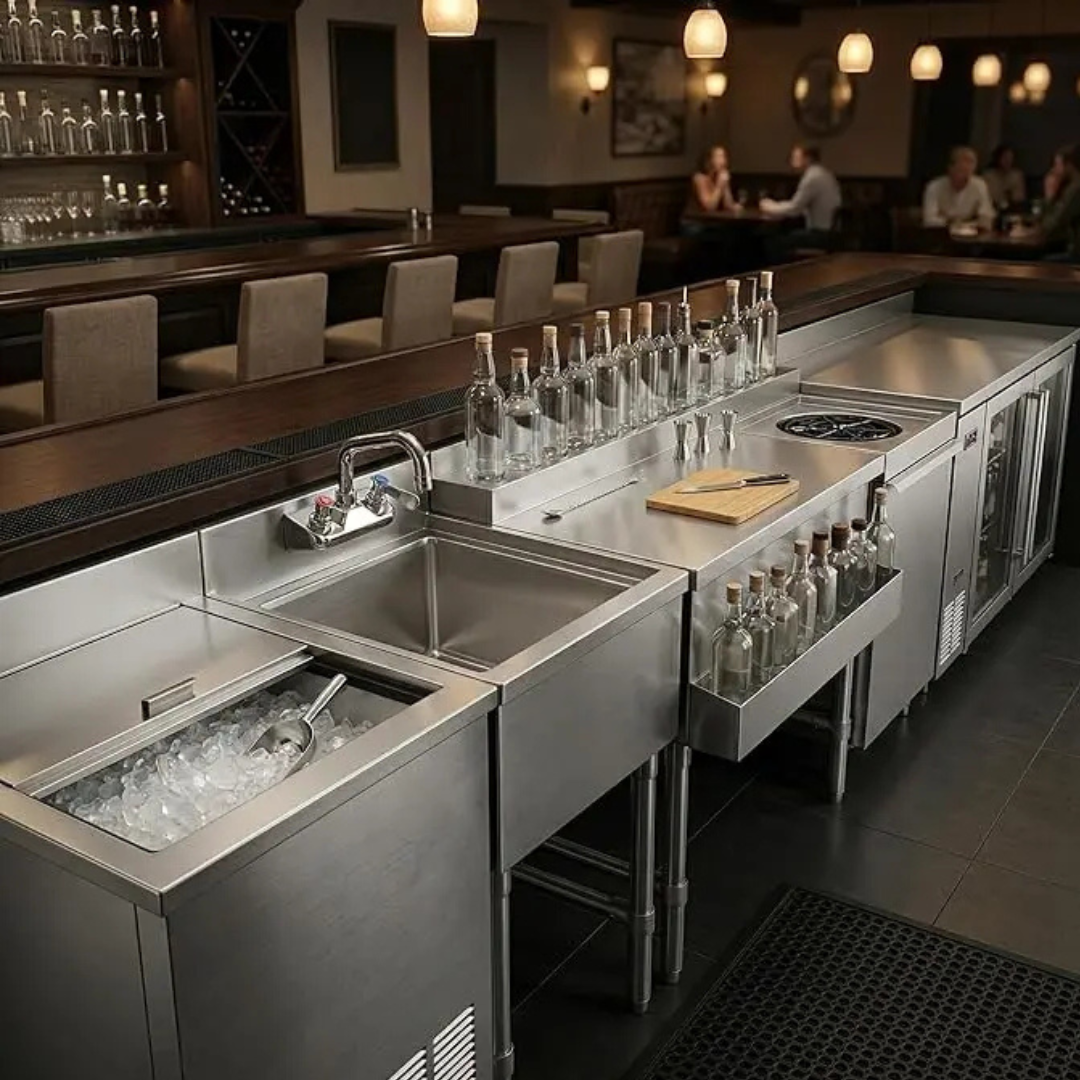 Commercial Underbar Hand Sink Stainless Steel With Backsplash Faucet Included Nsf Single Bowl Bar Prep Sink 4 Commercial Underbar Hand Sink Stainless Steel With Backsplash Faucet Included Nsf Single Bowl Bar Prep Sink - Image 4