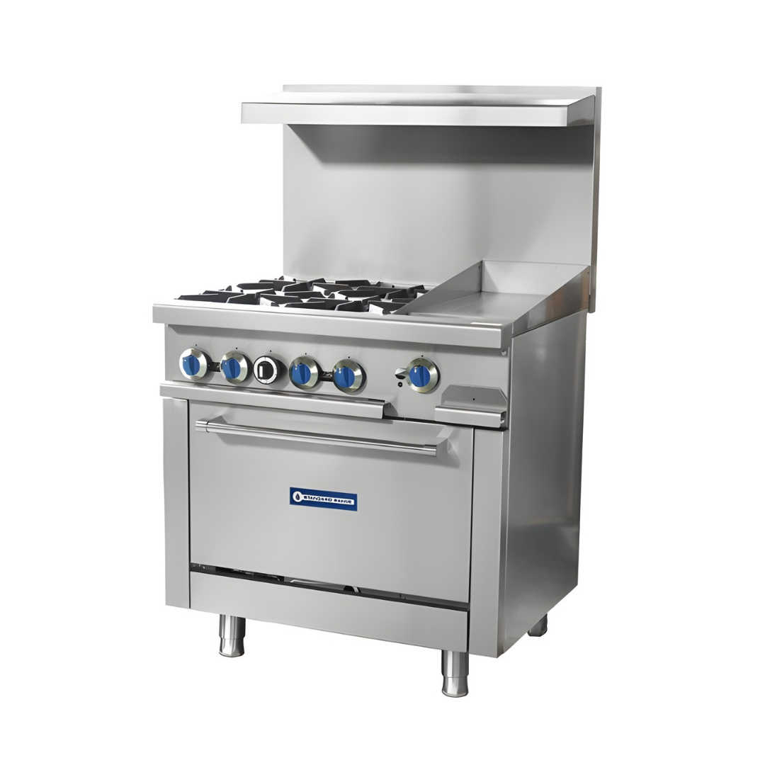 Standard Range Sr-R36-12Mg-Ng 36&Quot; Natural Gas Commercial Range With 4 Burners 12&Quot; Griddle Top 1 Oven 153,000 Btu 2 Standard Range Sr-R36-12Mg-Ng 36&Quot; Natural Gas Commercial Range With 4 Burners 12&Quot; Griddle Top 1 Oven 153,000 Btu - Image 2