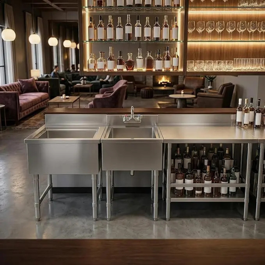 Commercial Underbar Hand Sink Stainless Steel With Backsplash Faucet Included Nsf Single Bowl Bar Prep Sink 5 Commercial Underbar Hand Sink Stainless Steel With Backsplash Faucet Included Nsf Single Bowl Bar Prep Sink - Image 5