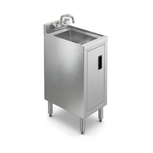 Stainless Steel Underbar Hand Sink with Cabinet Base Commercial Hand Wash Sink with Storage Bar & Restaurant Utility Sink Durable Space-Saving Design