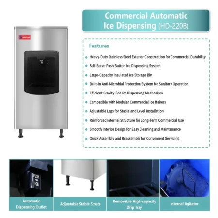 Westlake HD-220B Commercial Ice Dispenser with 220 lbs storage capacity floor model