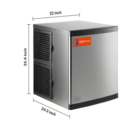 Westlake SK-329P Commercial Ice Machine showing compact stainless steel design for cubic ice production