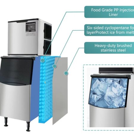 Westlake SK-529 Commercial 500lb Cubic Ice Machine with 440lb Storage Bin