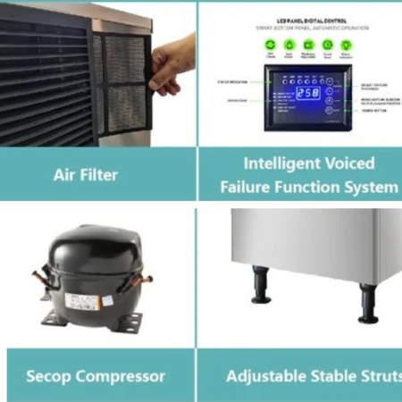 Westlake SK-729 Commercial Ice Machine producing 700lbs of cubic ice with 440lb storage bin