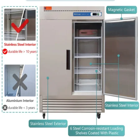Westlake Wkf-49B Commercial Double Door Reach-In Freezer
