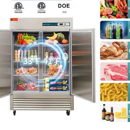Westlake Wkr 49B 54 Inch 2 Door Commercial Reach In Refrigerator In Stainless Steel.3