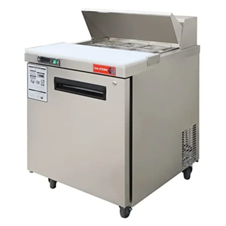 Westlake WKSR-27B Commercial Sandwich Prep Table with stainless steel finish and casters