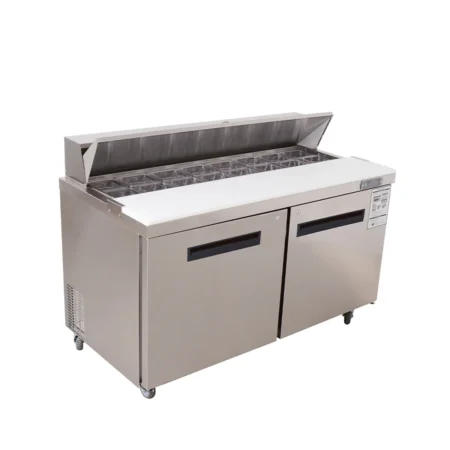 Westlake Wksr-60B 60 Inch Double Door Stainless Steel Commercial Worktop Refrigerator