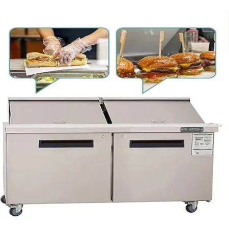 Westlake Wksr 60Bm 48 Inch Refrigerated Sandwich Prep Table With Two Doors And Top Ingredient Compartment.3