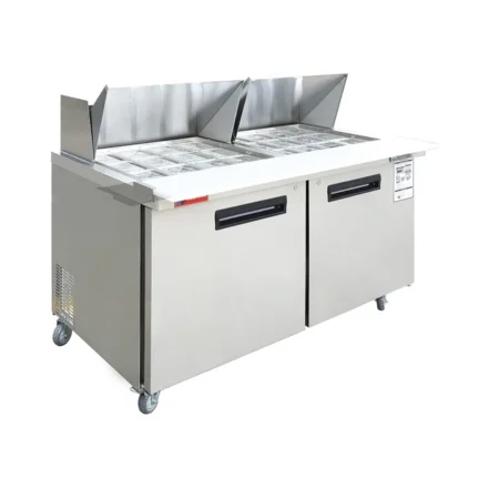 Westlake Wksr-60Bm 48-Inch Refrigerated Sandwich Prep Table With Two Doors And Top Ingredient Compartment.