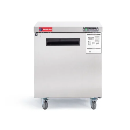 Westlake Wktf-27B Under-Counter Commercial Freezer With Stainless Steel Finish And Casters.