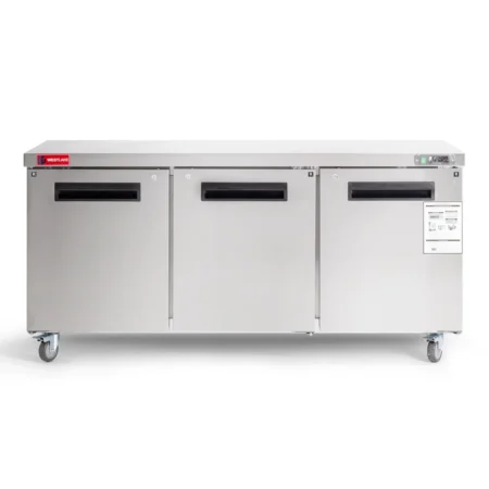 Westlake Wktr-72B 72-Inch 3-Door Commercial Worktop Refrigerator With Stainless Steel Finish