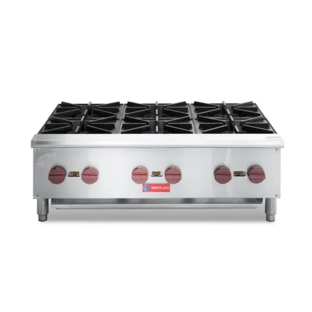 Westlake Ehp-6S 6-Burner Commercial Countertop Gas Hot Plate Stainless Steel