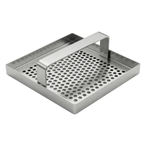 Stainless Steel Floor Drain Strainer 5.75" Square with Handle | Heavy-Duty Commercial Drain Basket for Kitchen, Mop Sink & Utility Drains