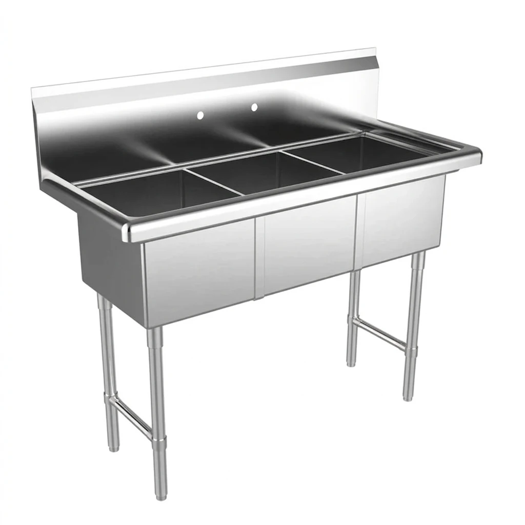 3 Compartment Commercial Sink 47&Quot; Stainless Steel - 14&Quot; X 16&Quot; Bowls 1 3 Compartment Commercial Sink 47″ Stainless Steel – 14″ X 16″ Bowls